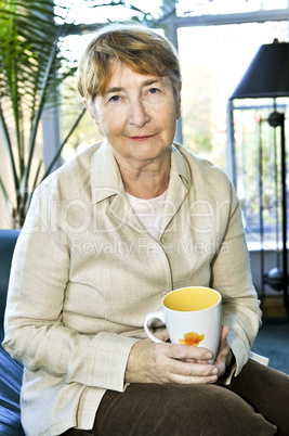 Elderly woman relaxing