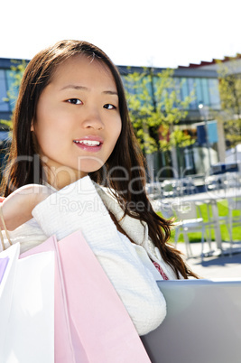 Asian woman shopping