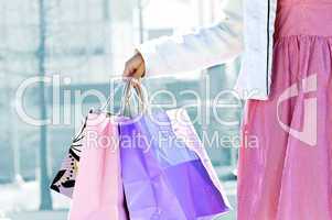 Woman holding shopping bags