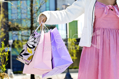 Woman holding shopping bags