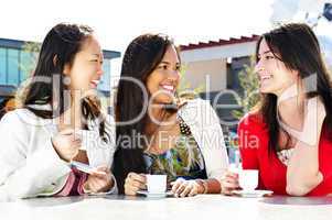 Girlfriends having coffee