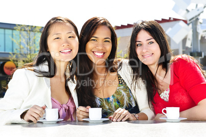 Group of girlfriends having coffee