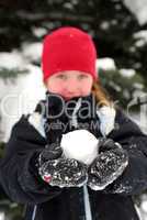 Girl with snowball