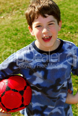 Boy with soccer ball