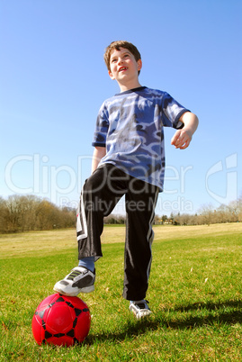 Boy with soccer ball