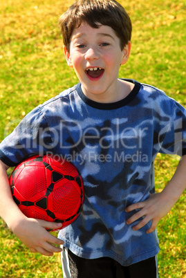 Boy with soccer ball