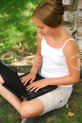 Girl computer