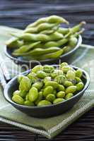 Soy beans in bowls