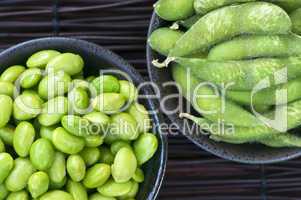 Soy beans in bowls