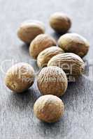 Whole nutmeg seeds