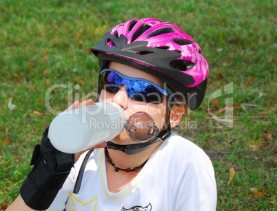 Girl drinking water