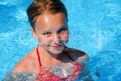 Girl in a swimming pool