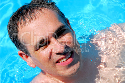 Man swimming pool