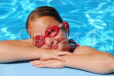 Girl portrait pool