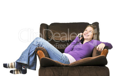 Teenage girl talking on a phone