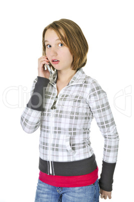 Teenage girl talking on phone