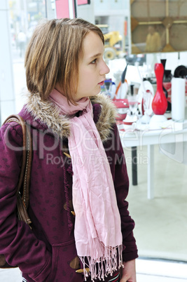 Teenage girl shopping