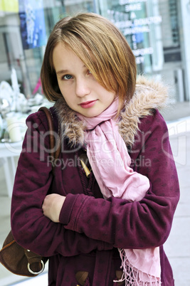 Teenage girl shivering