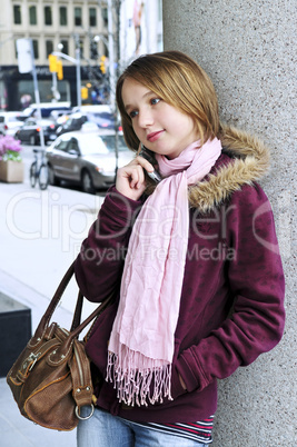 Teenage girl talking on cell phone