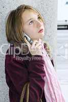 Teenage girl talking on cell phone