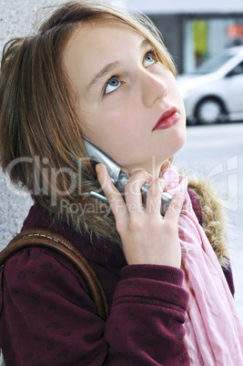 Teenage girl talking on cell phone