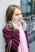 Teenage girl talking on cell phone