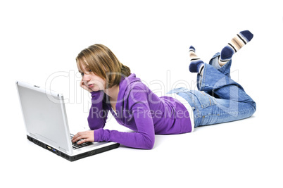 Girl with computer