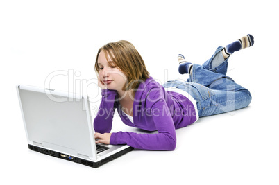 Girl with computer