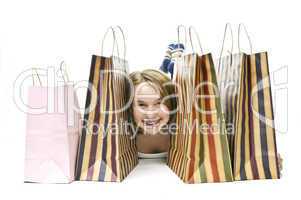 Teenage girl with shopping bags