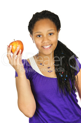 Girl holding apple