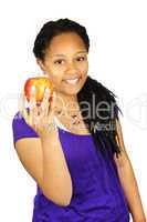 Girl holding apple