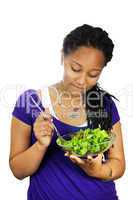 Girl having salad