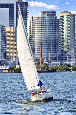 Sailboat in Toronto harbor