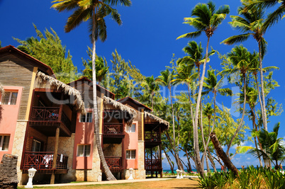 Tropical resort on ocean shore