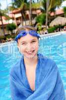 Teenage girl at swimming pool