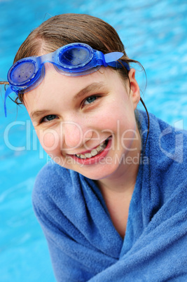 Teenage girl at swimming pool