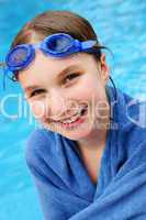 Teenage girl at swimming pool