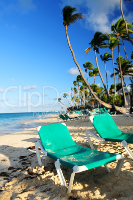 Sandy beach of tropical resort