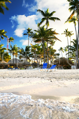 Sandy beach of tropical resort