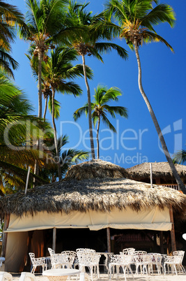 Restaurant on tropical beach