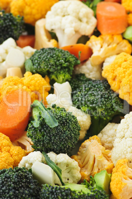 Broccoli cauliflower and carrots