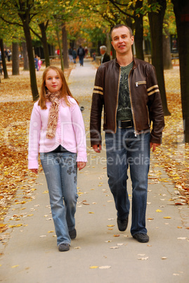 Father daughter walk