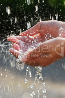 Hands and water