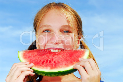 Girl with watermelon