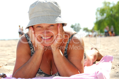 Mature woman beach