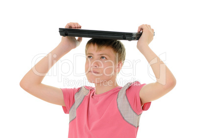 teenager with laptop