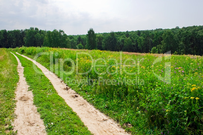 road across a field