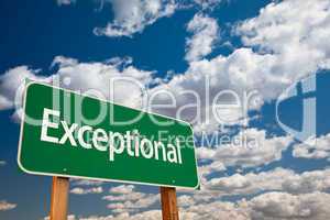Exceptional Green Road Sign with Sky