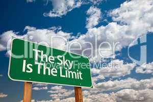 The Sky Is The Limit Green Road Sign
