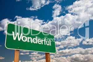Wonderful Green Road Sign with Sky